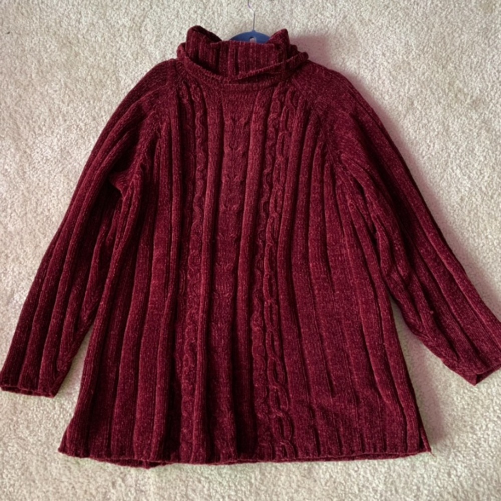 Outside additions by stan herman maroon sweater